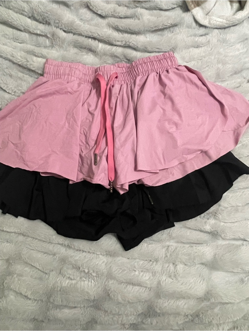 Girls Pink and black butterfly Skort with adjustable Drawstring Waist